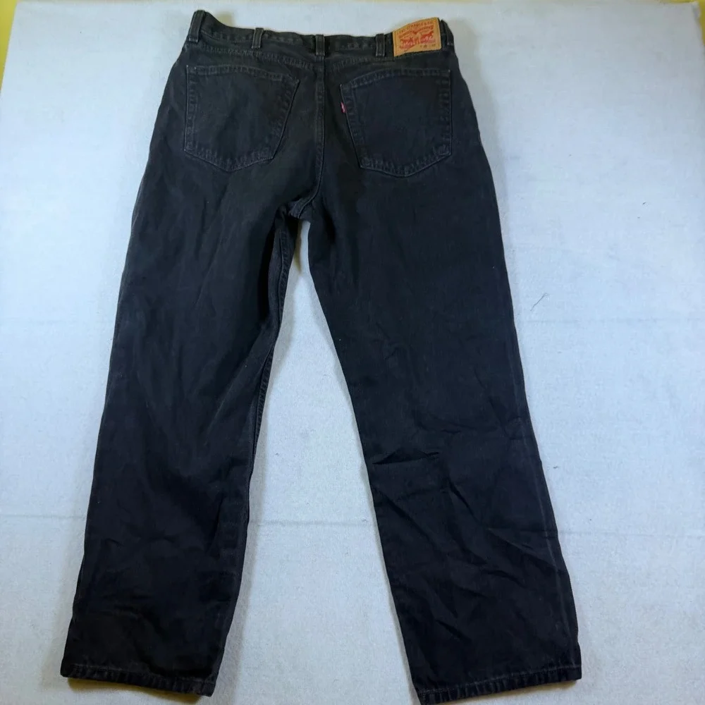 Levis 550 Relaxed Fit Tapered Leg Jeans Mens 38x32 Faded Black Denim 5-Pocket